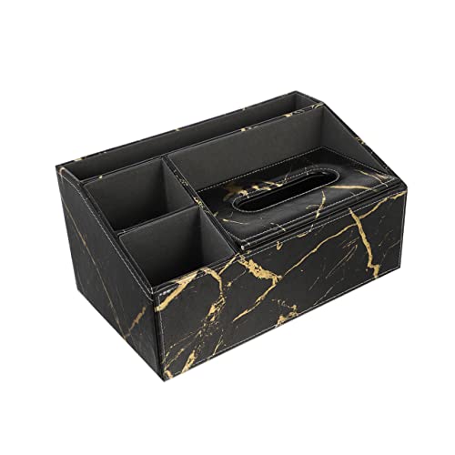 Mobestech Aufbewahrungsbox mit Marmor Multifunktionale Tissue Box Fernbedienungs Halterung für Schreibtisch Design mit Fächern für Wohnzimmer und Büro von Mobestech