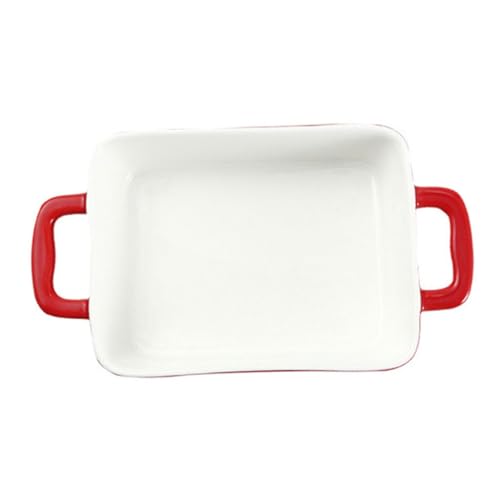 Mobestech Backblech Keramik -Essschale Tablett Nicht -STiCK für Aluminium Kochen Backofenpfannen backen Ofenschalen Backform rechteckiges Backgeschirr Reispfanne backen Keramikplatte rot von Mobestech