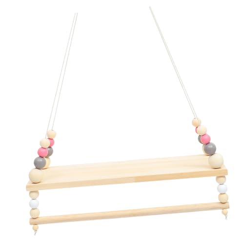Mobestech Boho Wandregal Holz mit Perlen Zweistöckiges Hängendes Regal Vielseitiges Wandboard für Bücher und Dekoration Nordischer Stil Robuste Nylon Holz Konstruktion Platzsparend für Mobestech Boho Wandregal Holz mit Perlen Zweistöckiges Hängendes Regal Vielseitiges Wandboard für Bücher und Dekoration Nordischer Stil Robuste Nylon Holz Konstruktion Platzsparend für von Mobestech