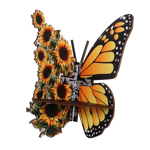 Mobestech Butterfly Wand Eckregal aus Holz Vielseitige Wandablage für Pflanzen und Dekoration für Wohnzimmer Schlafzimmer Küche und Bad und Langlebig von Mobestech