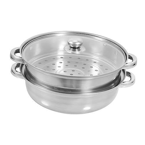 Mobestech Dampfgarer Topf Doppelwandiger Kochtopf mit Deckel und Doppelgriff Hitzebeständig Platzsparend zum Dampfgaren von Suppe und Gemüse für Küche und Restaurant Mobestech Dampfgarer Topf Doppelwandiger Kochtopf mit Deckel und Doppelgriff Hitzebeständig Platzsparend zum Dampfgaren von Suppe und Gemüse für Küche und Restaurant von Mobestech