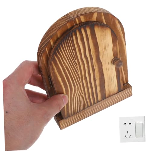 Mobestech Dekorative Lichtschalterabdeckung aus Massivem Holz Selbstklebende Wandplatte mit Türform Robust und Schützend für Schlafzimmer Küche Badezimmer Schützt vor Versehentlichem von Mobestech