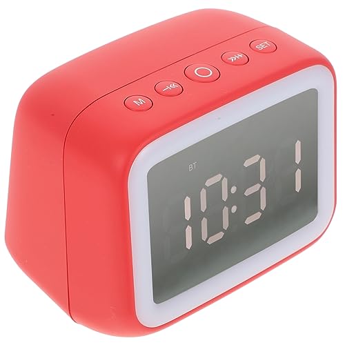 Mobestech Digitaler Wecker mit Lautsprecher und Nachttischlampe Multifunktionale Uhr mit Surround Stereo Sound für Schlafzimmer und Büro Plug in Rote Spiegeloberfläche Mobestech Digitaler Wecker mit Lautsprecher und Nachttischlampe Multifunktionale Uhr mit Surround Stereo Sound für Schlafzimmer und Büro Plug in Rote Spiegeloberfläche von Mobestech