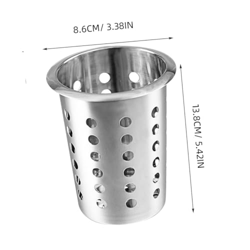 Mobestech Edelstahl Besteckhalter mit Ablauflöchern Küchenutensilien Organizer Zylinder Belüfteter Ständer für Essstäbchen Löffel und Gabeln Praktische Aufbewahrungsbox für Zuhause und von Mobestech