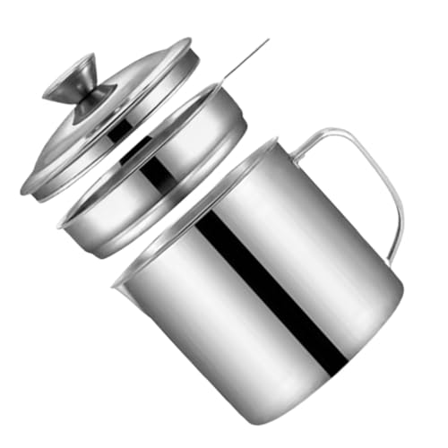 Mobestech Edelstahl Ölbehälter mit Präzisionssieb Großer Fettabscheider mit Deckel Robustes Küchenölreservoir für Sauberes Speisefett und Bacon Fat Container Langlebiger Grease Separator Mobestech Edelstahl Ölbehälter mit Präzisionssieb Großer Fettabscheider mit Deckel Robustes Küchenölreservoir für Sauberes Speisefett und Bacon Fat Container Langlebiger Grease Separator von Mobestech