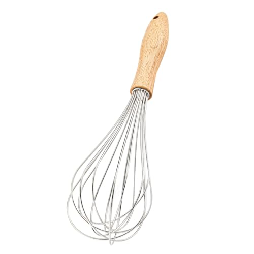 Mobestech Eierbesen mit Holzgriff Manueller Rührer für Sahne Eier und Teig Ergonomisches Design Vielseitiges Küchengerät für Backen und Kochen von Mobestech