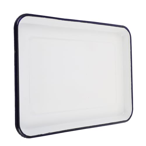 Mobestech Emaille Backform Kastenform Ofenblech Für Zuhause Emaille Geschirr Pasta Abendessen Brei Pfannkuchen Salat Serviertablett Nudelgericht Lebensmittel Längliche von Mobestech