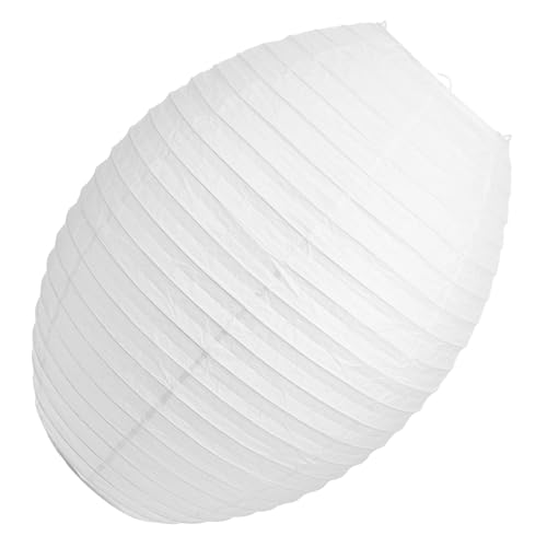 Mobestech Faltbarer Ovaler Lampenschirm aus Reispapier Weißer Origami-papierlampion Nachhaltiger Deckenlampenschirm für Moderne Wohnraumdekoration Einfach zu Montieren Langlebig von Mobestech