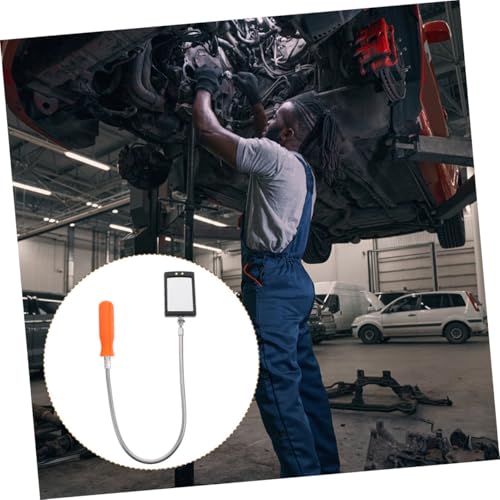 Mobestech Flexible LED Inspektionsspiegel mit Drehung und Teleskopgriff Fahrzeug Unterboden Spiegel zur Genauen Kontrolle Schwer Zugänglicher Bereiche Robust und Beleuchtet für Kfz Prüfung von Mobestech