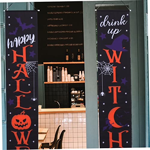 Mobestech Halloween Türbanner Leichte Outdoor Wanddekoration Einfach Aufzuhängen für Veranda Fenster Halloween Party und Gruselige Haustürbegrüßung von Mobestech