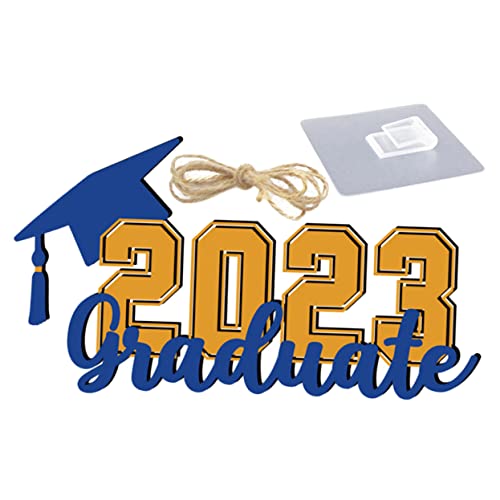 Mobestech Hangtag Aus Holz Dekoration Abschlussfeier Hängende Verzierung Wand Ästhetisch 2023 Graduierung Türschild Abschlussschilder Zum Aufhängen Türhängelschild Linde Blue von Mobestech