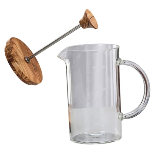 Mobestech Hochwertige Kaffeeglaspresse Kaffeekanne aus Hitzebeständigem Borosilikatglas mit Wiederverwendbarem Filter Praktischer Pressfunktion für Zuhause Büro und Cafégebrauch von Mobestech