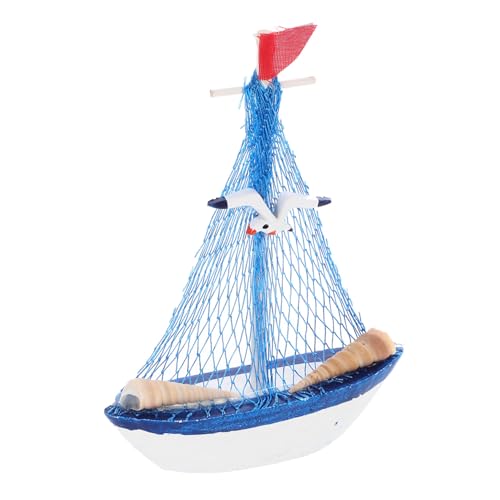 Mobestech Holz Segelboot Modell Vintage Nautische Dekoration Mediterranes Design für Tisch Regal und Zuhause Ornament für Gemütliche von Mobestech