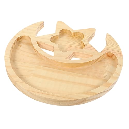 Mobestech Holz Serviertablett Mondform Praktische Obst und Snackschale aus Massivem Holz für Wohnambiente zur Aufbewahrung von Schmuck und Kleinteilen Leicht zu Reinigen Vielseitig von Mobestech