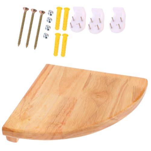 Mobestech Holzpartition Eckregale an der Wand montiert schwimmende Regale für die Küche Eckwandregal schwebend Eckspeicherregal kleines Eckregal Rack ausstellen hölzern Khaki von Mobestech