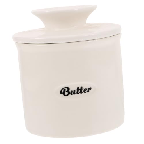 Mobestech Keramik Butterdose Weiß mit Großer Kapazität Stilvoller Butterhalter für Küche und Dessert Sicherer und Langlebiger Porzellan Butterbehälter ohne Deckel für Frische und Ordnung von Mobestech