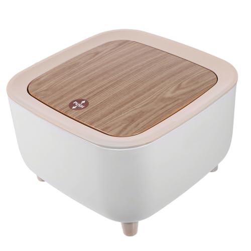 Mobestech Kleiner Tischmülleimer mit Deckel Weiß Kompakter Abfalleimer für Küche Büro Wohnzimmer Multifunktionaler Desktop Abfallbehälter für Zuhause und Büro Platzsparender von Mobestech