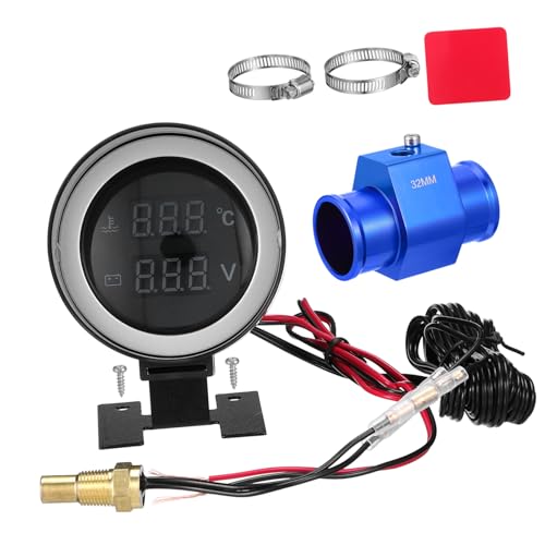 Mobestech Kompakter Wasser Spannungsanzeiger für Auto und Motorrad Digitale Kühlwassertemperatur Voltanzeige mit Blauem Display Einfache DIY montage Präzise Überwachung Mobestech Kompakter Wasser Spannungsanzeiger für Auto und Motorrad Digitale Kühlwassertemperatur Voltanzeige mit Blauem Display Einfache DIY montage Präzise Überwachung von Mobestech