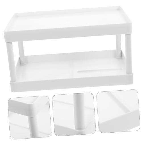 Mobestech Kompaktes Badezimmer Regal aus Platzsparendes Aufbewahrungsregal mit Zwei Ablagen Abnehmbar und Einfach zu Montieren für Waschmaschinenbereich und Haushaltsorganisation von Mobestech