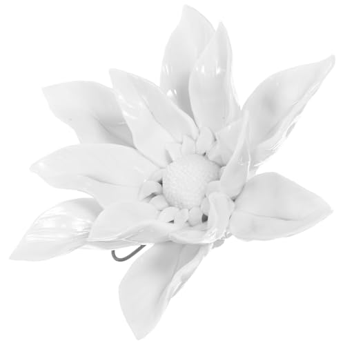 Mobestech Keramische Blumen Wanddekoration Dekorative Künstliche Lilien für Wohnzimmer Schlafzimmer und Büro Wandbehang Deko für Stilvolle Raumgestaltung Weiß Groß von Mobestech