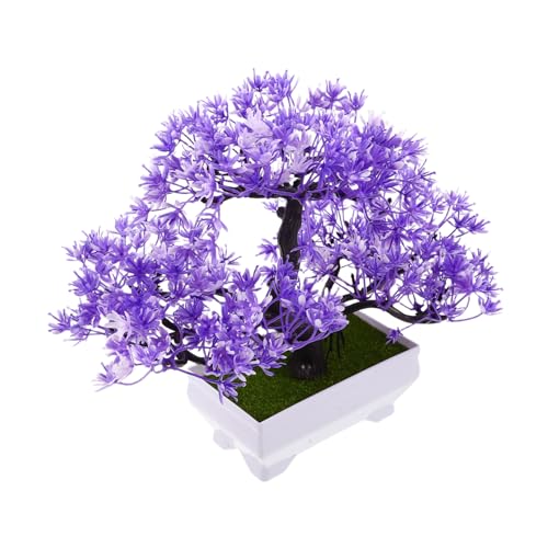 Mobestech Künstlicher Bonsai Baum Violett Künstliche Tisch Dekoration Langlebig Farbecht Realistisch Büro Wohnzimmer Schreibtisch Verzierung von Mobestech