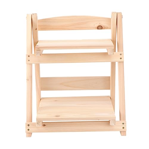Mobestech Massivholz Vintage Blumenregal Schreibtisch Rack Desktop-bücherregal Gestell Faltbar Wohnzimmerdekor Schwebendes Anlage Drinnen Falten Regaldekor Steht Hölzern von Mobestech