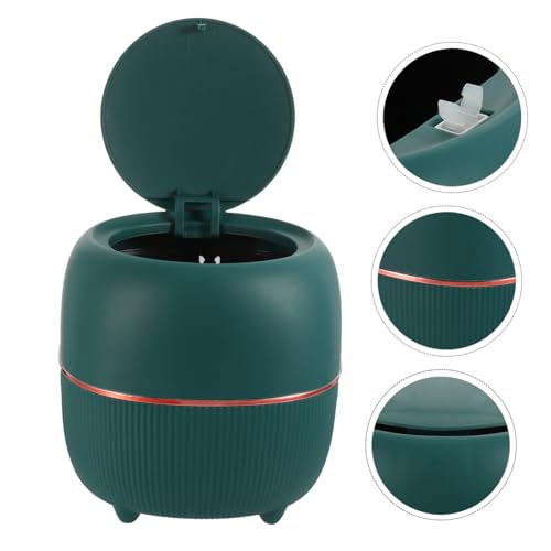 Mobestech Mini Desktop Müllbehälter mit Klappdeckel aus Robustem Kunststoff Kompakter Abfallorganizer für Büro und Zuhause Praktischer Papierkorb in Pfauen grün Vielseitig und Langlebig von Mobestech