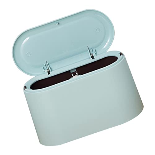 Mobestech Mini Desktop Mülleimer mit Deckel Kompakter Kunststoff Abfalleimer für Büro und Zuhause Praktischer Kleiner Papierkorb für Schreibtisch Multifunktionaler Tischabfallbehälter von Mobestech