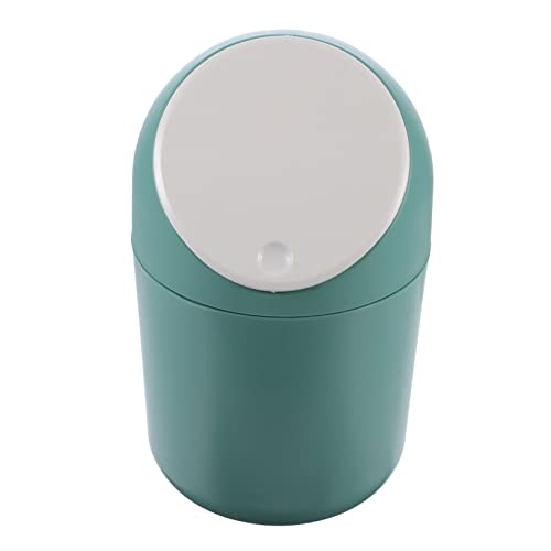 Mobestech Mini Desktop Mülleimer mit Druckdeckel aus PP Kunststoff Kompakter Tischabfalleimer für Büro Küche und Wohnzimmer Platzsparender Kleiner Abfallbehälter Grün von Mobestech