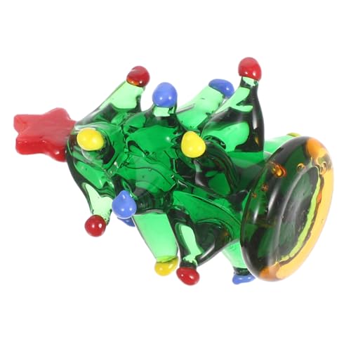 Mobestech Miniatur Glas Weihnachtsbaum Tisch-Dekoration Festlicher Weihnachtslandschafteffekt Langlebig Glänzend Kompakt für Schreibtisch und Fahrzeug Elegante Xmas Geschenkidee von Mobestech