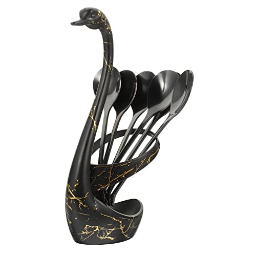 Mobestech Obstgabel und Kaffeelöffel Set mit Schwanenform Standfuß Teiliges Dessertbesteck für Küche Stilvolles Servieren bei Tee Party Restaurant Leicht zu Reinigen Stabiler Sockel Mobestech Obstgabel und Kaffeelöffel Set mit Schwanenform Standfuß Teiliges Dessertbesteck für Küche Stilvolles Servieren bei Tee Party Restaurant Leicht zu Reinigen Stabiler Sockel von Mobestech