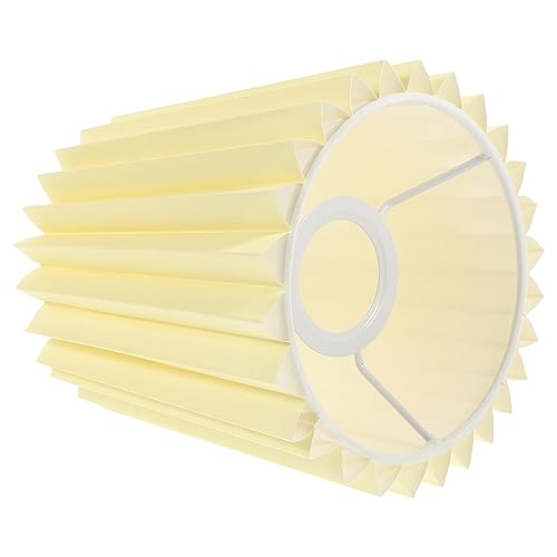 Mobestech Plissee Lampenschirm Lichtschirm Tischlampenschirm E27/E14 Sockel Lampe Stoff Glocke Für Tischlampen Kronleuchter Kandelaber Stehlampen (Beige) von Mobestech
