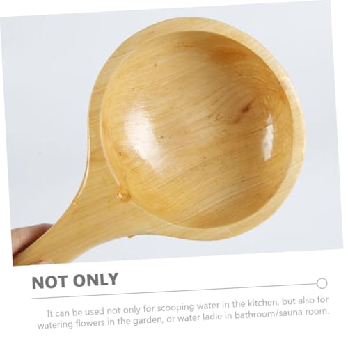 Mobestech Praktische Holz wasserschöpflöffel mit Langem Griff Vielseitig Nutzbar für Sauna Dampfbad Garten und Küche Robustes Design für Komfortables Greifen und Müheloses Wasserschöpfen von Mobestech