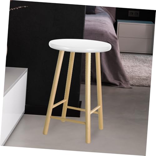 Mobestech Runder Holzsitz für Barhocker Weiß Ergonomisch Geformt Solider Massivholz ersatzsitz Robust und Stilvoll Passend für Esszimmer und Barbereiche für Kleine Räume von Mobestech