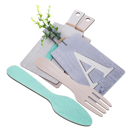 Mobestech Rustikales Boho Holzschild Eat mit und Löffel Dekoratives Küchenschild aus Holz Wanddekoration für Restaurant Esszimmer Küchenzeile Rustikale Küchenschrank Deko von Mobestech