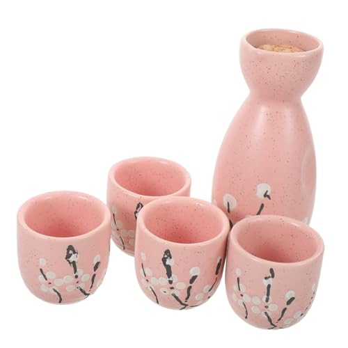 Mobestech Sake Trinkbecher Trinkflasche Sake Dekanter Keramik Weinbecher Flaschenkaraffe Ochoko Karaffe Topf Und Becher Tokkuri Flasche Japanische Karaffe Becher von Mobestech