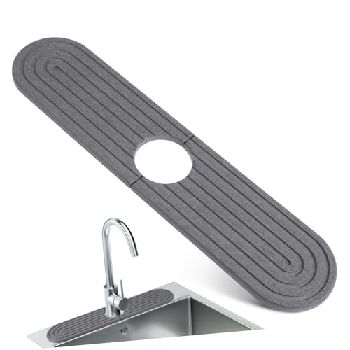 Mobestech Saugfähige Abtropfmatte für Küchenspüle Rutschfest mit Rillen Schnelltrocknendes Pad für Geschirr und Arbeitsplatte Vielseitig für Küche und Bad Geeignet Mobestech Saugfähige Abtropfmatte für Küchenspüle Rutschfest mit Rillen Schnelltrocknendes Pad für Geschirr und Arbeitsplatte Vielseitig für Küche und Bad Geeignet von Mobestech
