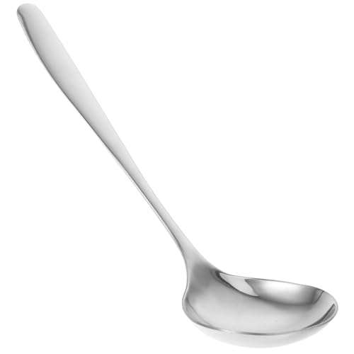 Mobestech Schöpflöffel großer servierlöffel Suppen Servierlöffel Buffet Servierlöffel Mehrzwecklöffel Langstieliger Servierlöffel Ramen-Löffel Suppenlöffel Saucenkelle Edelstahl 304 Silver von Mobestech