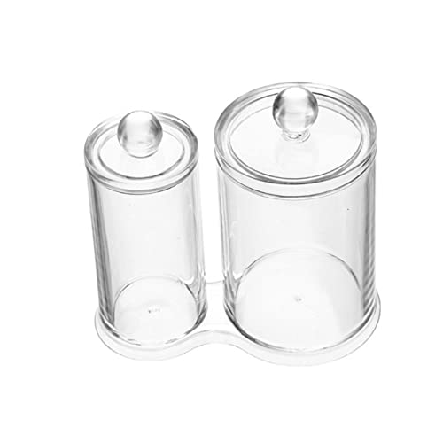 Mobestech Transparente Aufbewahrungsbox Doppelkammer Wattestäbchen Organizer Kosmetikbox mit Deckel für Schminktisch Bad Vanity Staubdicht Langlebig Stilvolles Design von Mobestech