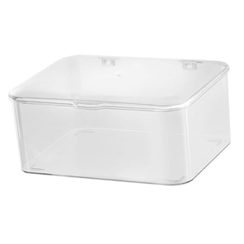 Mobestech Transparente Aufbewahrungsbox mit Klappdeckel für Telefonhüllen und Kleine Gegenstände Multifunktionaler Desktop Organizer für Büro Schule und Zuhause Staubgeschützt Übersichtlich von Mobestech