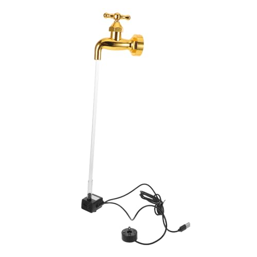 Mobestech Unsichtbarer Fließender Wasserhahn Gartenbrunnen Schwebender Wasserhahn für Outdoor Gartendekoration DIY Wasserornament mit Natürlichem Wasserfluss ohne Lampe Eu Stecker von Mobestech