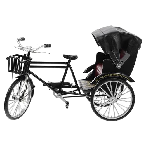 Mobestech Vintage Dreirad Modell Handgefertigt Langlebiges Miniatur Fahrradmodell Klassische Heimdekoration für Wohnzimmer und Büro Leichtes Retro Design als Schreibtisch Accessoire von Mobestech