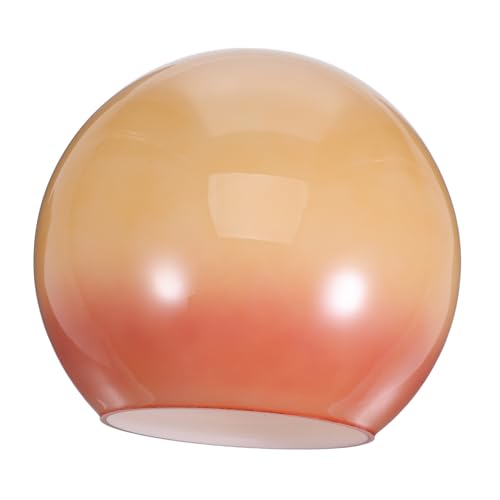 Mobestech Vintage Glaslampenschirm mit Fassung Runde Lampenabdeckung für Pendel- Decken Tischlampen Durchmesser Höhe Stilvolle Beleuchtungsersatzfassung von Mobestech