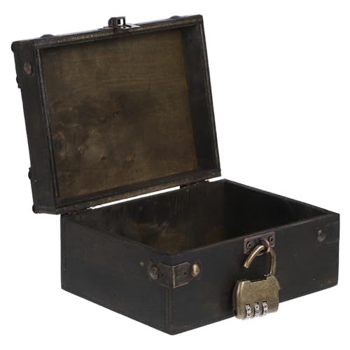 Mobestech Vintage Holzschatulle mit Deckel Abschließbar Robuste Holztruhe als Dekorative Aufbewahrungsbox für Schmuck Dokumente und Geschenke als Geschenkbox mit Klassischem Retro Design von Mobestech