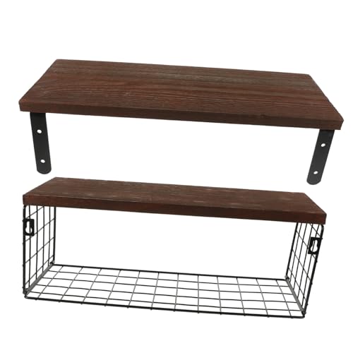 Mobestech Wandregal aus Holz und Wandmontiertes Schwebendes Regal mit Robustem Eisenrahmen Vielseitiger Wandhalter für Bad Küche und Wohnzimmer Stilvolles Wanddekor und Praktische von Mobestech