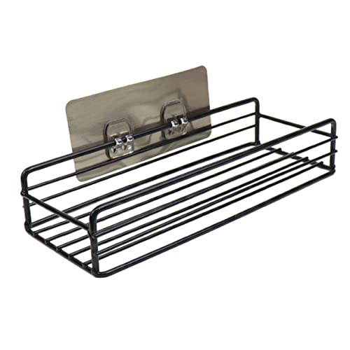 Mobestech Wandregal für Badezimmer und Küche Quadratischer Aufbewahrungshalter Schwarz Langlebiges Design für Shampoo Seife und Toilettenartikel für Moderne von Mobestech