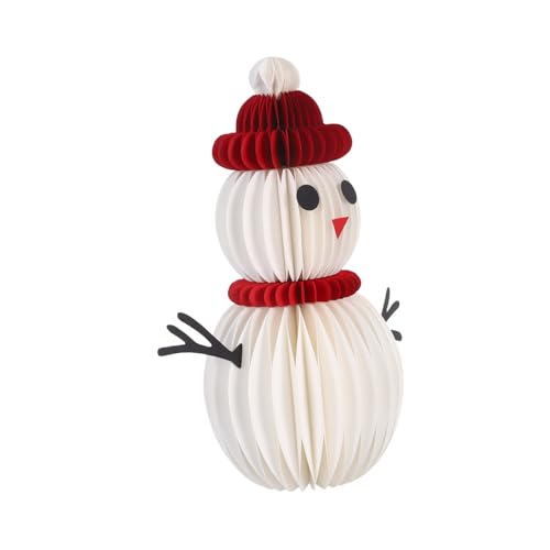 Mobestech Weihnachtlicher Schneemann-Honeycomb-dekor Wiederverwendbare Tischmitte Kompakte Festliche Indoor-Dekoration für Esstisch Gemütliches Design Vielseitig für Party Familienfeiern von Mobestech