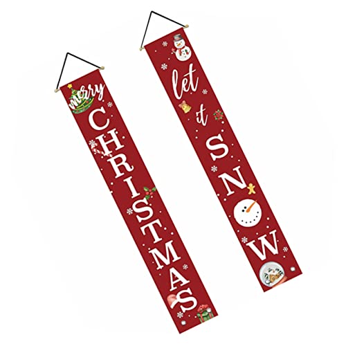 Mobestech Weihnachtsbanner Außen Dekorativ mit Kreativem Couplet Design Langlebig Festlich für Weihnachtsfeier und Neujahr Zuhause Fenster Tür von Mobestech