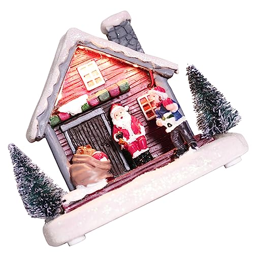 Mobestech Weihnachtshaus aus Harz mit LED Beleuchtung Miniaturszenen Dekoration für Tisch und Zuhause für Weihnachtsdeko und ohne Batterien Weißer Dach Mobestech Weihnachtshaus aus Harz mit LED Beleuchtung Miniaturszenen Dekoration für Tisch und Zuhause für Weihnachtsdeko und ohne Batterien Weißer Dach von Mobestech