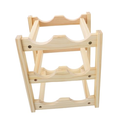 Mobestech Weinregal Holzfarben Weinhalter Stehend Praktisches Weinregal Weinlagerung Ständer Weinflaschenhalter für Zuhause von Mobestech